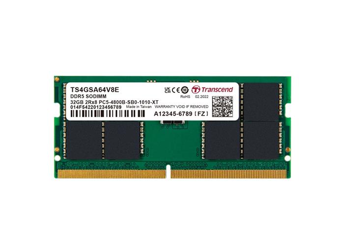 Transcend 32GB DDR5 4800MHz CL40 2Rx8 SO-DIMM 1.1V