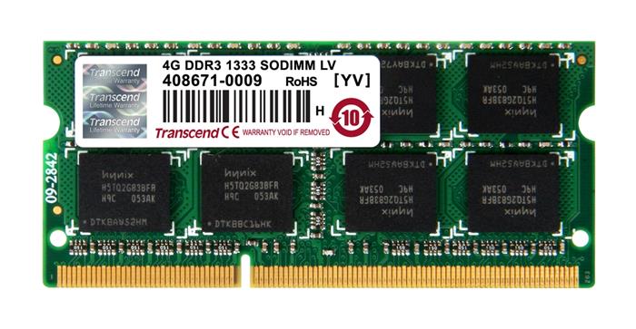 Transcend 4GB DDR3 1333MHz CL9 2Rx8, SO-DIMM