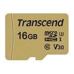 Transcend 500S 16GB microSDHC karta, UHS-I U3 V30, 95R/60W + adaptér