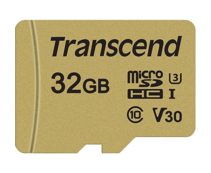 Transcend 500S 32GB microSDHC karta, UHS-I U3 V30, 95R/60W + adaptér