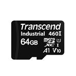 Transcend 64GB microSDXC460I UHS-I U1 V10 A1 3K P/E (3D TLC) průmyslová paměťová karta, 100MB/s R, 85MB/s W, černá