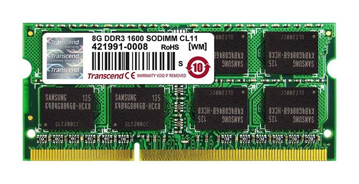 Transcend 8GB DDR3 1600MHz, 2Rx8, SO-DIMM