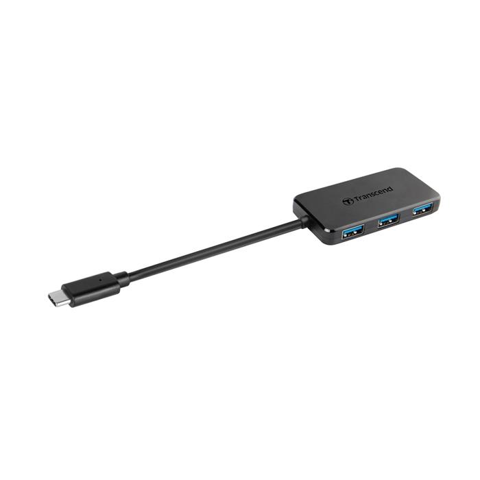 Transcend HUB2C, USB-C 4-Portový USB 3.0 hub, černý