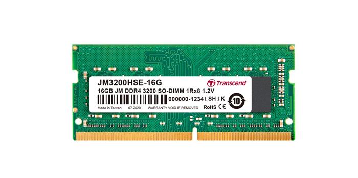 Transcend JetRam 16GB DDR4 3200MHz CL22 SO-DIMM, 1.2V