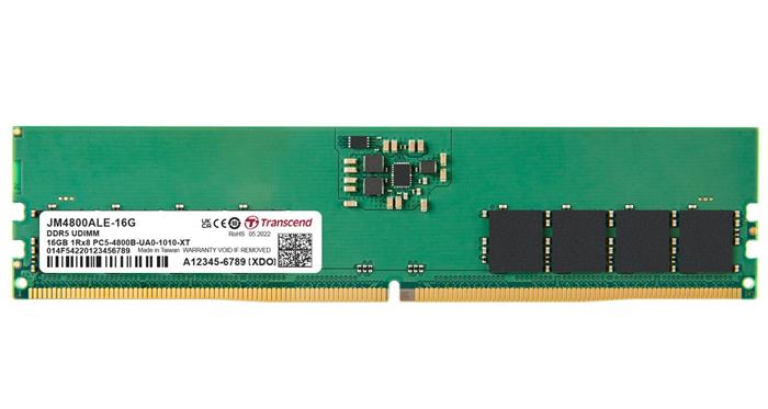 Transcend JetRam 16GB DDR5 4800MHz CL40, 1Rx8, DIMM, 1.1V