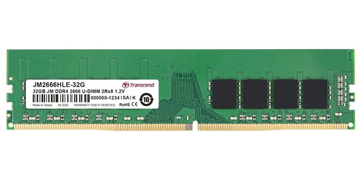 Transcend JetRam 32GB DDR4 2666MHz CL19, DIMM