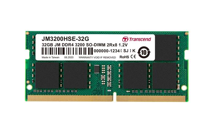 Transcend JetRam 32GB DDR4 3200MHz CL22, 2Rx8, SO-DIMM