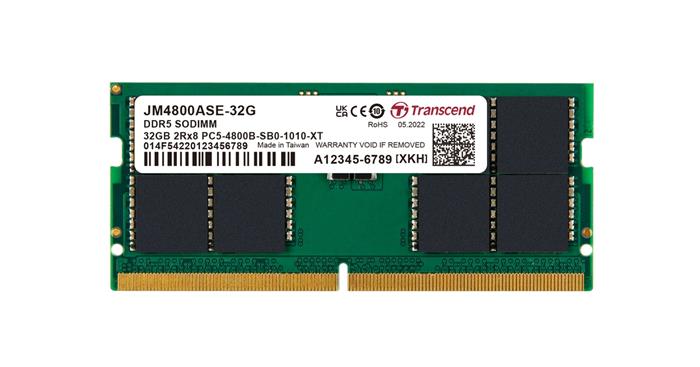 Transcend JetRam 32GB DDR5 4800MHz CL40, 2Rx8, SO-DIMM, 1.1V