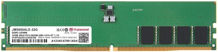 Transcend JetRam 32GB DDR5 5600 CL46 2Rx8 (2Gx8)x16 DIMM, 1.1V