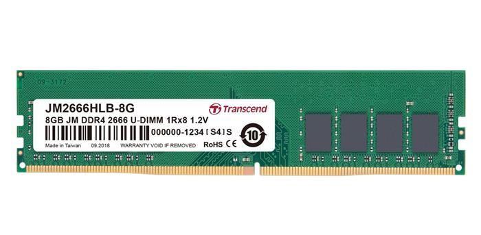 Transcend JetRam 8GB DDR4 2666MHz CL19 1Rx8 DIMM