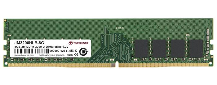 Transcend JetRam 8GB DDR4 3200MHz CL22 DIMM, 1.2V