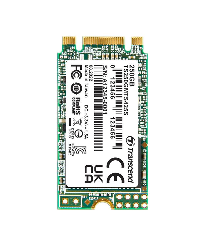 TRANSCEND MTS425S 250GB SSD disk M.2 2242, SATA III, TLC, 500R/330W