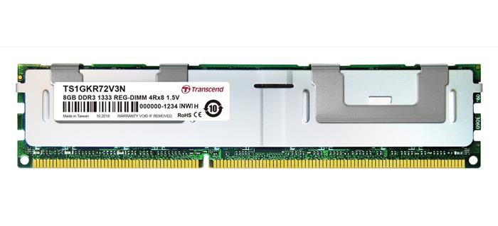 Transcend paměť 8GB DDR3 1333MHz CL9 ECC 4Rx8 RDIMM