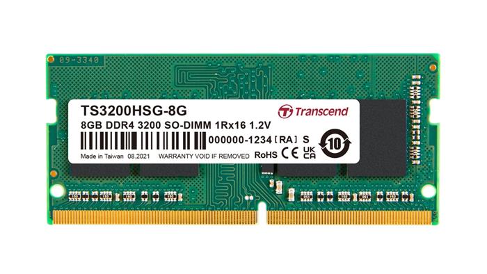 Transcend paměť 8GB SODIMM DDR4 3200 1Rx16 1Gx16 CL22 1.2V