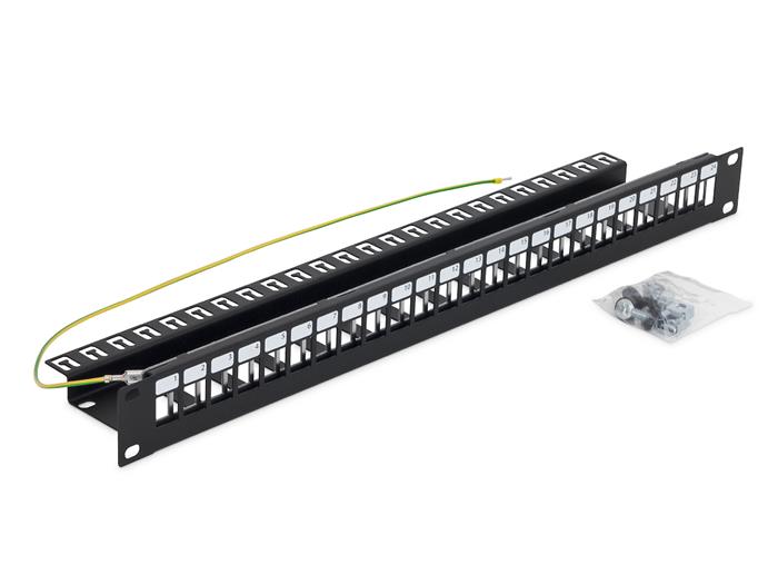 Triton 19" modulární patch panel 1U pro 24ks keystone