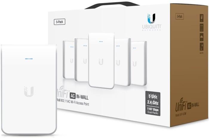 Ubiquiti UniFi AP, AC, In Wall, 5-Pack