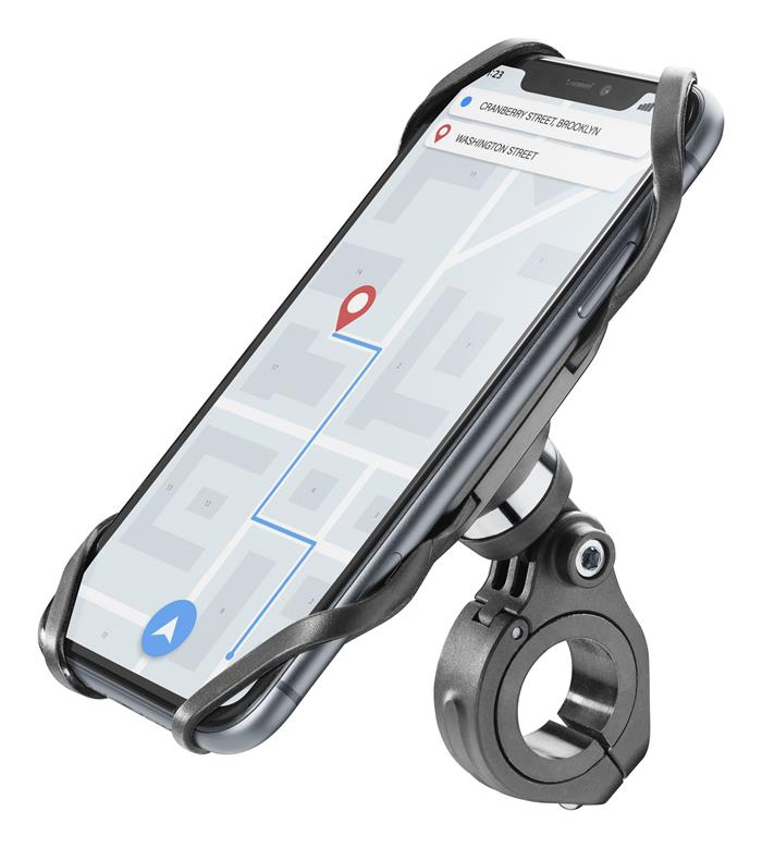 Univerzální držák Cellularline Bike Holder PRO pro mobilní telefony k upevnění na řídítka, černý