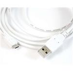 USB 2.0 kabel, USB A(M) - microUSB B(M), 0.8m, bílý