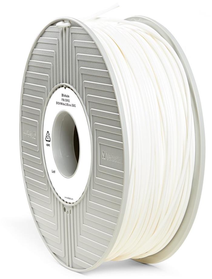 VERBATIM 3D tisková struna BVOH / Filament / průměr 2,85mm / 500g / bílá (white)