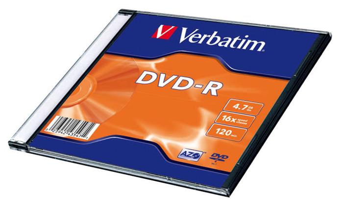 Verbatim DVD-R Matt Silver, 4.7GB, 16x, 100ks, slim box