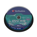 Verbatim DVD-RW Matt Silver, 4.7GB, 4x, 10ks, spindle