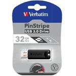 Verbatim PinStripe 32GB flash disk, USB 3.0, černý