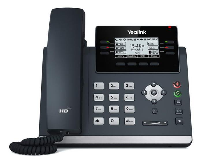 Yealink SIP-T42U SIP telefon, PoE, 2,7" 192x64 LCD, 15 prog.tl.,2xUSB, GigE