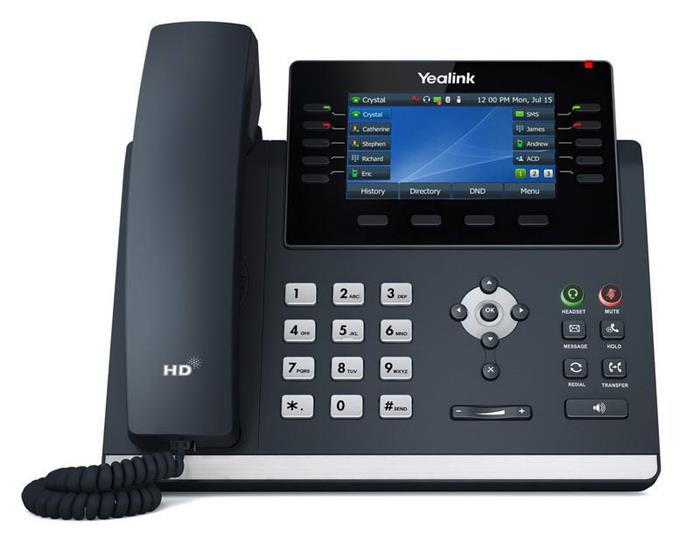 Yealink SIP-T46U SIP telefon, PoE, 4,3" 480x272 LCD, 27 prog.tl.,2xUSB, Gig