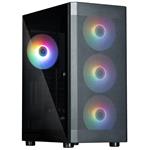 Zalman skříň i4 TG / Middle Tower / 4x 140 mm RBG LED fan / 2x USB 3.0 / 1x USB 2.0 / mesh panel / tvrzené sklo / černá