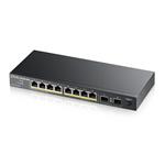 Zyxel GS1100-10HPv2, unmanaged PoE 8x Gigabit, 2x Fiber Uplink, 120W PoE