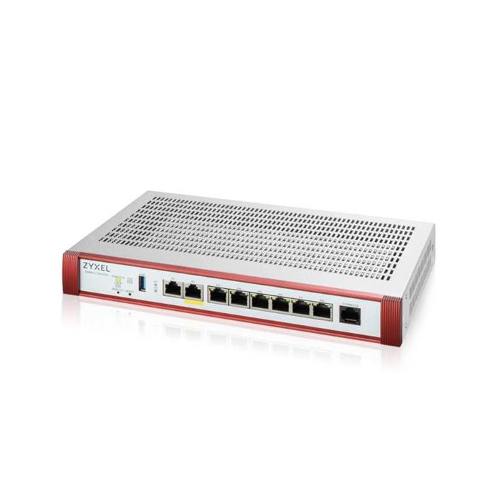 Zyxel USG FLEX 200HP Series, User-definable ports with 1*2.5G, 1*2.5G( PoE+) & 6*1G, 1*USB (device only)